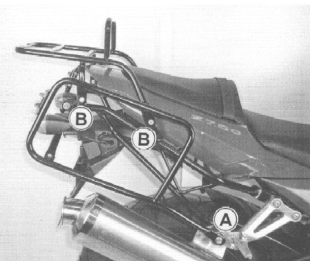 Afbeeldingen van Kofferrek zwart Hepco&Becker  Kawasaki Z750 '04-'06