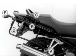 Afbeeldingen van Kofferrek zwart Hepco & Becker Yamaha FZS600 '00-'03