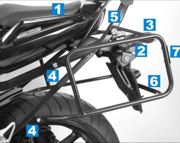 Afbeeldingen van Kofferrek zwart Hepco & Becker Yamaha FZ1 Fazer '06-