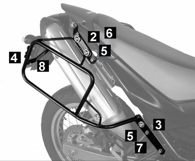 Afbeeldingen van kofferrek zwart Hepco & Becker Lock-it Yamaha XT660 R/X '04-'06
