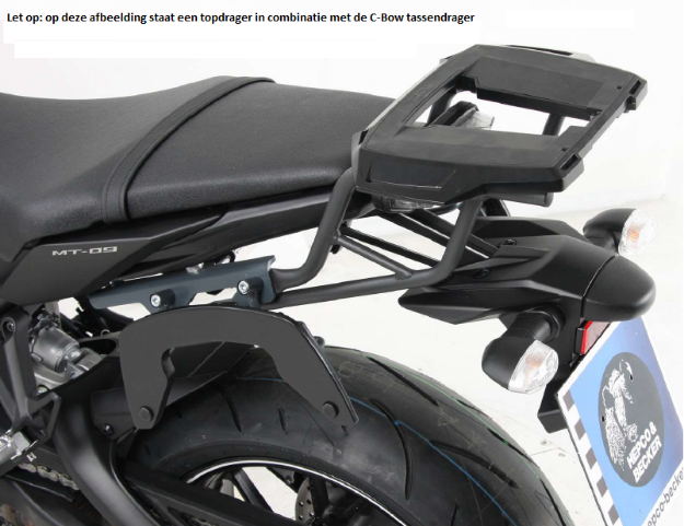 Afbeeldingen van Topdrager antraciet Alurack Hepco&Becker Yamaha MT-09 '13-'16