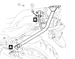 Afbeeldingen van Topdrager zwart Hepco&Becker Yamaha FZS600 '98-'99