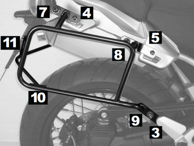 Afbeeldingen van Kofferrek zwart Lock-it Hepco & Becker Moto Guzzi STELVIO '08-'12 / NTX1200