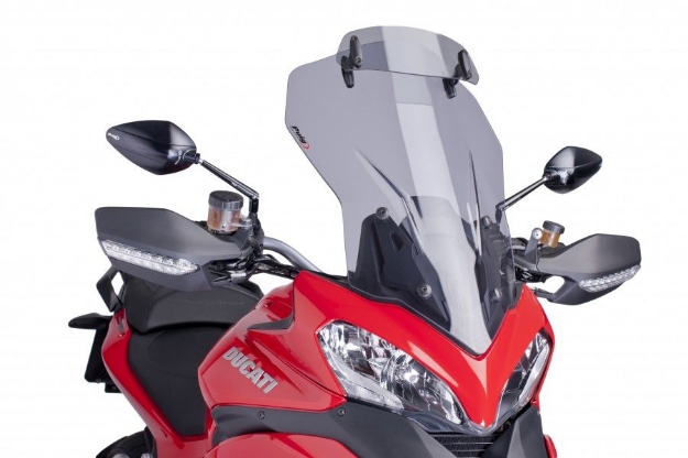 Afbeeldingen van Vervangingsruit touring met opzetruitje licht getint Puig Ducati Multistrada 1200/S '13-