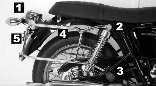 Afbeeldingen van Kofferrek chroom Hepco & Becker Triumph BONNEVILLE /T100