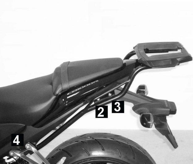 Afbeeldingen van Topdrager zwart Alurack Hepco&Becker Honda CB1000R '08-