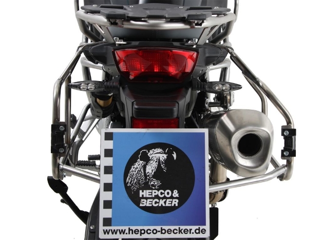 Afbeeldingen van Kofferrek RVS Hepco&Becker voor 'Cutout' Xplorer zijkoffers BMW F850GS '18-