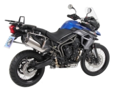 Afbeeldingen van Kofferrek RVS Hepco&Becker voor 'Cutout' Xplorer zijkoffers Triumph Tiger 800XC/ XCX '15-