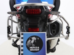 Afbeeldingen van Kofferset Hepco&Becker 'Cutout' met RVS rek en Xplorer koffers Honda CRF1000L Africa Twin '18-