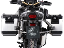Afbeeldingen van Kofferset Hepco&Becker 'Cutout' met RVS rek en Xplorer koffers Honda CRF1100L Africa Twin Adventure Sports '20-