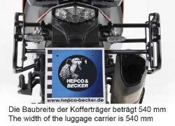 Afbeeldingen van Kofferrek zwart Lock-it Asymmetrisch Hepco&Becker KTM 1090 Adventure R '17-