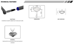 Afbeeldingen van Stuureind spiegel Hi-Tech IV zilver Puig (Per stuk)