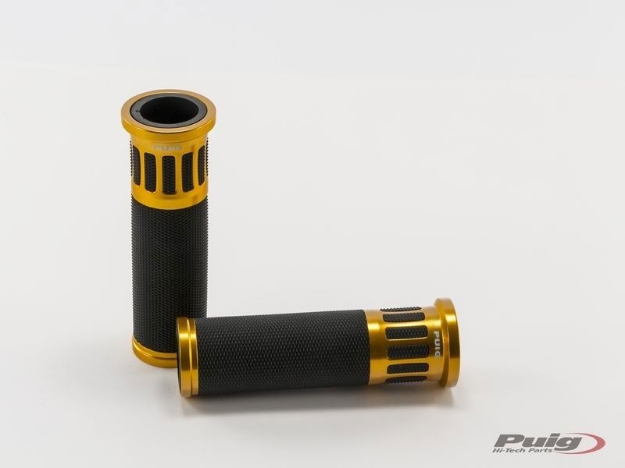 Afbeeldingen van Handvatten Puig HI-TECH Racing (123mm)-Goud