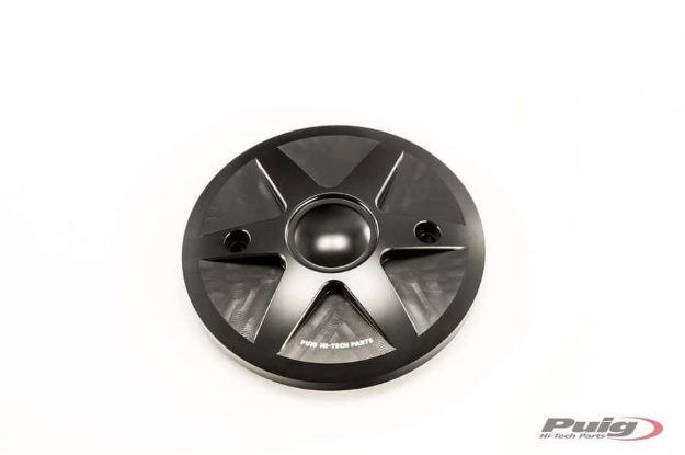 Afbeeldingen van Tandwielcover aluminium Puig Yamaha T-Max 530 '12-'16 -Zwart