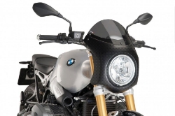 Afbeeldingen van Vervangingsruit retro fairing met CARBON LOOK kuipje Puig BMW R NineT '14-