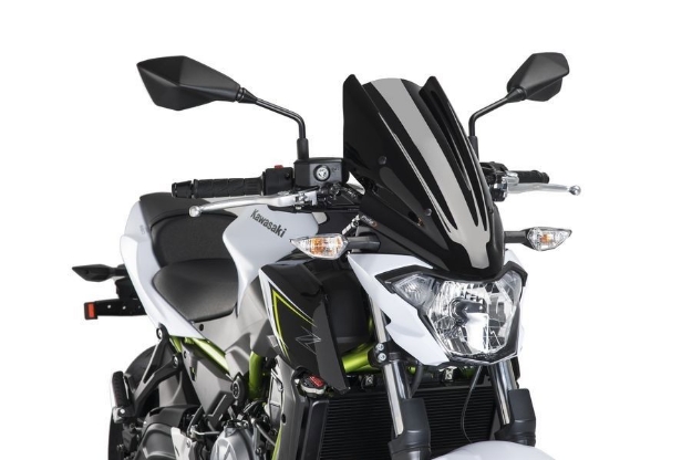 Afbeeldingen van Vervangingsruit naked bike Touring Puig Kawasaki Z650 '17-'19-zwart