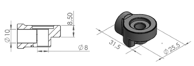 Afbeeldingen van Kuipspiegel adapter Puig links