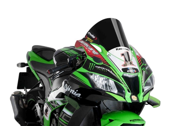 Afbeeldingen van Vervangingsruit R-Racer Puig Kawasaki ZX10-R '16-'18-Zwart