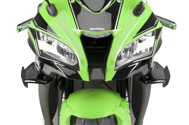 Afbeeldingen van Side Spoiler Downforce Sport Puig Kawasaki ZX10-R / SE / RR '11-20 - zwart