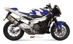 Afbeeldingen van MIVV Suono Steel Black RVS dempers Aprilia RSV1000 '04-08 / Tuono '06-10