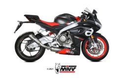 Afbeeldingen van MIVV Full System met X-M1 titanium demper Aprilia RS660 / Tuono 660 '21-