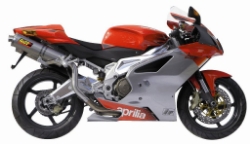 Afbeeldingen van MIVV Oval Classic RVS demperset High up (small) Aprilia RSV1000/ Factory '04-'08/ Tuono '06-