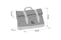 Afbeeldingen van Vintage zadeltas rechts bruin met universele afstandhouders Custom Acces - 8 ltr