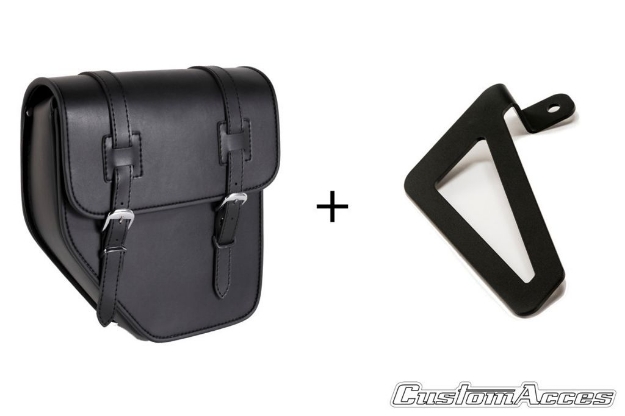 Afbeeldingen van Ibiza zadeltas zwart rechts met universele afstandhouders Custom Acces - 11 ltr