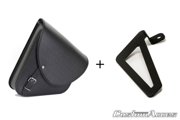 Afbeeldingen van Barcelona zadeltas zwart rechts met universele afstandhouders Custom Acces - 10 ltr