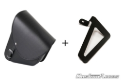 Afbeeldingen van Barcelona zadeltas zwart links met universele afstandhouders Custom Acces - 10 ltr