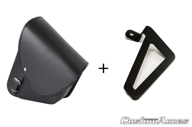 Afbeeldingen van Barcelona zadeltas zwart links met universele afstandhouders Custom Acces - 10 ltr