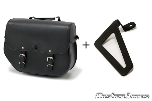 Afbeeldingen van Zadeltas met metale plaat Sant Louis met universele afstandhouders CustomAcces rechts voor Harley Davidson Sportster 883 IRON