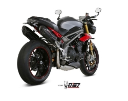 Afbeeldingen van MIVV Suono Steel Black RVS dempers (set van 2) Triumph Speed Triple 1050 '16-