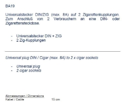 Afbeeldingen van Stekker sigaret met verloop naar 2 sigaret aansluitingen Baas