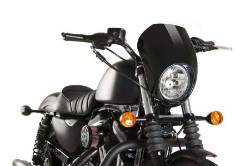 Afbeeldingen van Stuurkuipje zwart model semi-closed met ruitje Custom Access Harley Davidson Sportster 883 IRON '18-