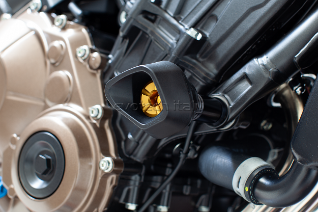 Afbeeldingen van Sliders Evotech Anti-Shock goud Honda CB650F '17 / CB650R '19-