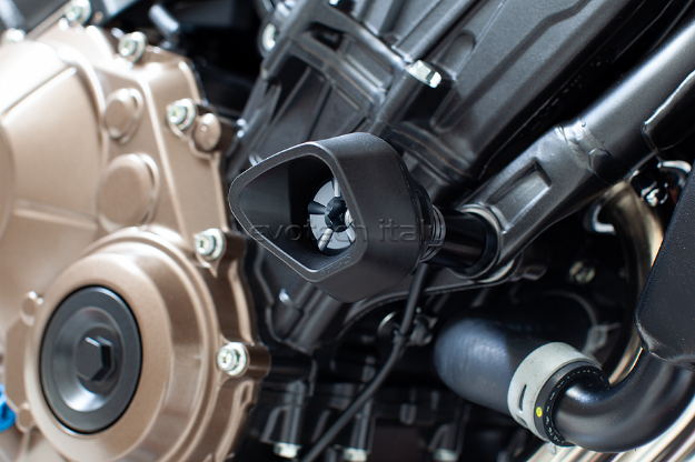 Afbeeldingen van Sliders Evotech Anti-Shock titanium Honda CB650F '17 / CB650R '19-