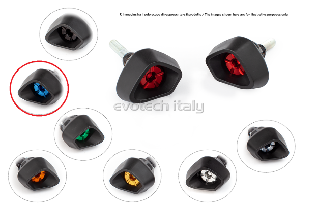 Afbeeldingen van Sliders Evotech Anti-Shock Kawasaki Yamaha YZF-R1 '04-'06 -blauw