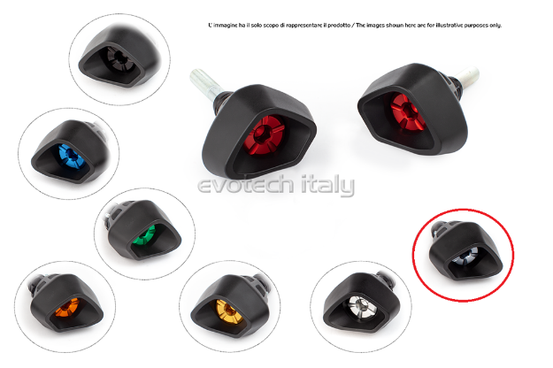 Afbeeldingen van Sliders Evotech Anti-Shock Kawasaki Yamaha YZF-R1 '04-'06 -titanium