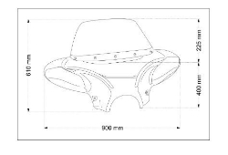 Afbeeldingen van Batwing windshield Custom Acces Yamaha XV950 '14--transparant
