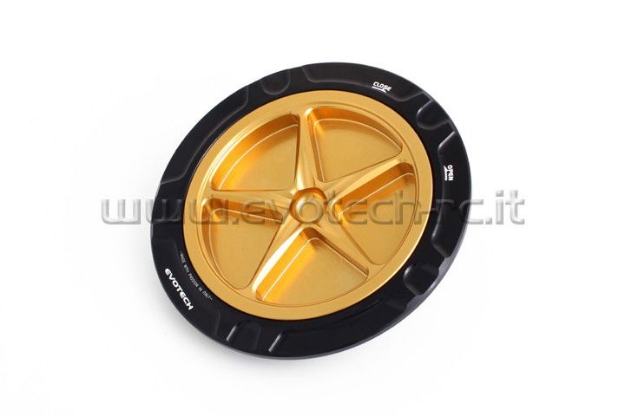 Afbeeldingen van Tankdop met schroefdop van Evotech voor Aprilia / Ducati / MV Agusta zwart/goud