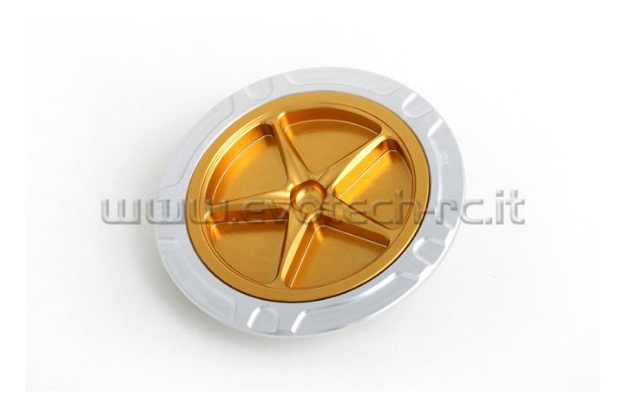 Afbeeldingen van Tankdop met schroefdop van Evotech voor Aprilia / Ducati / MV Agusta zilver/goud