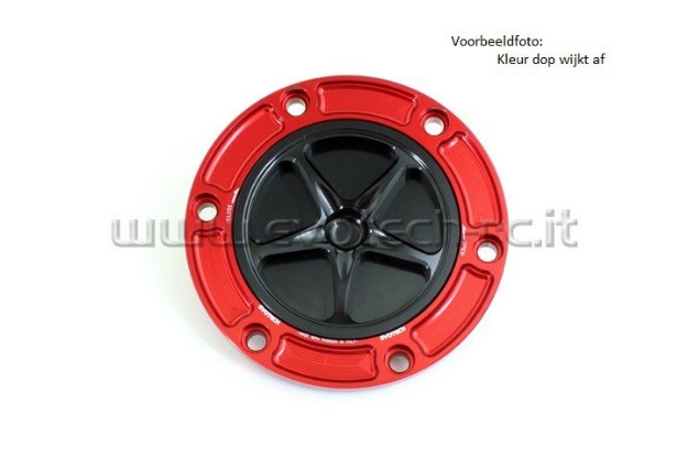 Afbeeldingen van Tankdop met schroefdop Evotech diverse Aprilia / KTM / MV Agusta / Triumph (ATB2) rood/matzwart