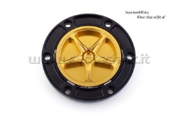 Afbeeldingen van Tankdop met schroefdop Evotech diverse Aprilia / KTM / MV Agusta / Triumph (ATB2) zwart/oranje