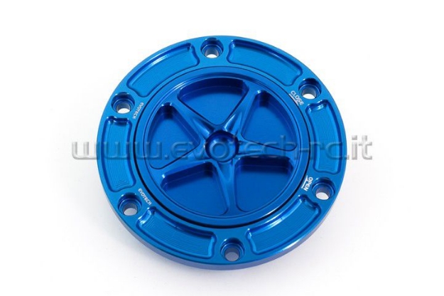 Afbeeldingen van Tankdop met schroefdop Evotech diverse Aprilia / KTM / MV Agusta / Triumph (ATB2) blauw/blauw