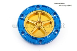 Afbeeldingen van Tankdop met schroefdop Evotech diverse Aprilia / KTM / MV Agusta / Triumph (ATB2) blauw/oranje