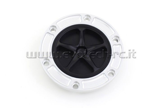 Afbeeldingen van Tankdop met schroefdop Evotech diverse Aprilia / KTM / MV Agusta / Triumph (ATB2) zilver/zwart