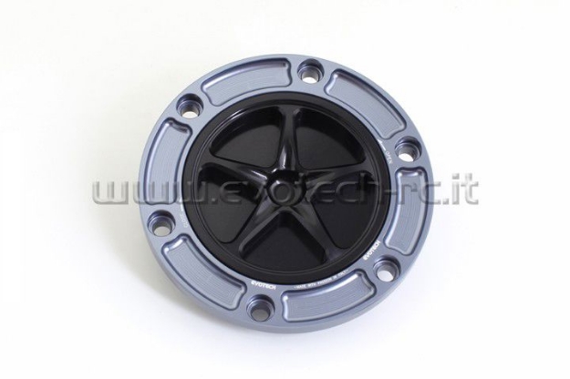 Afbeeldingen van Tankdop met schroefdop Evotech diverse Aprilia / KTM / MV Agusta / Triumph (ATB2) titanium/matzwart