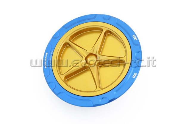 Afbeeldingen van Tankdop met schroefdop van Evotech voor de BMW S1000RR 2009- blauw/goud