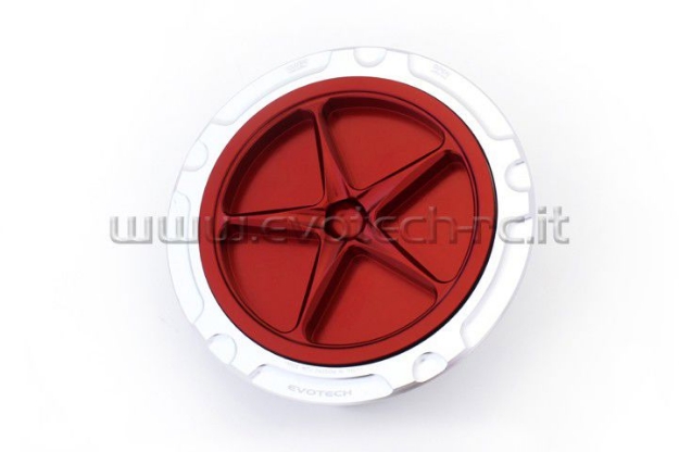 Afbeeldingen van Tankdop met schroefdop van Evotech voor de BMW S1000RR 2009- zilver/rood